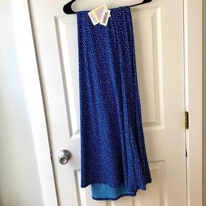 NWT 2XL Lularoe Maxi - Blue with polka dots
